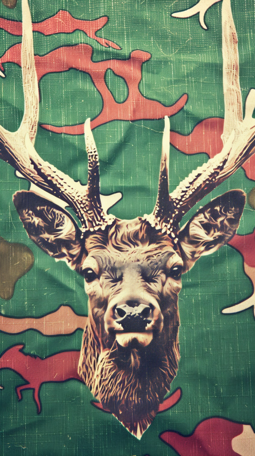 Snowy Deer Camo Mobile Background