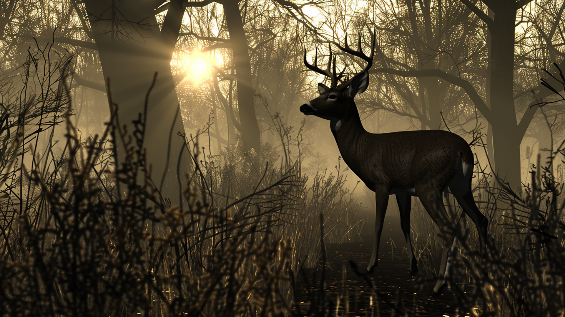 Camouflaged Archer: AI-Crafted Deer Hunting Wallpaper