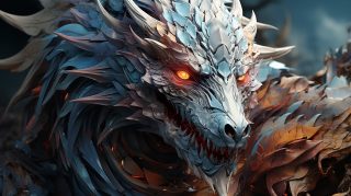 Virtual Valhalla: HD Desktop Wallpaper featuring AI Dragon