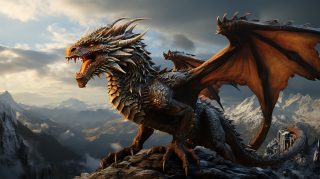 Digital Dragon Domain: Desktop Wallpaper with AI Dragon