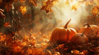 Rustic Fall Pumpkin Decor: 16:9 Desktop Wallpaper