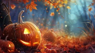 Autumn Fall Pumpkin Patch: Ultra HD Digital Background