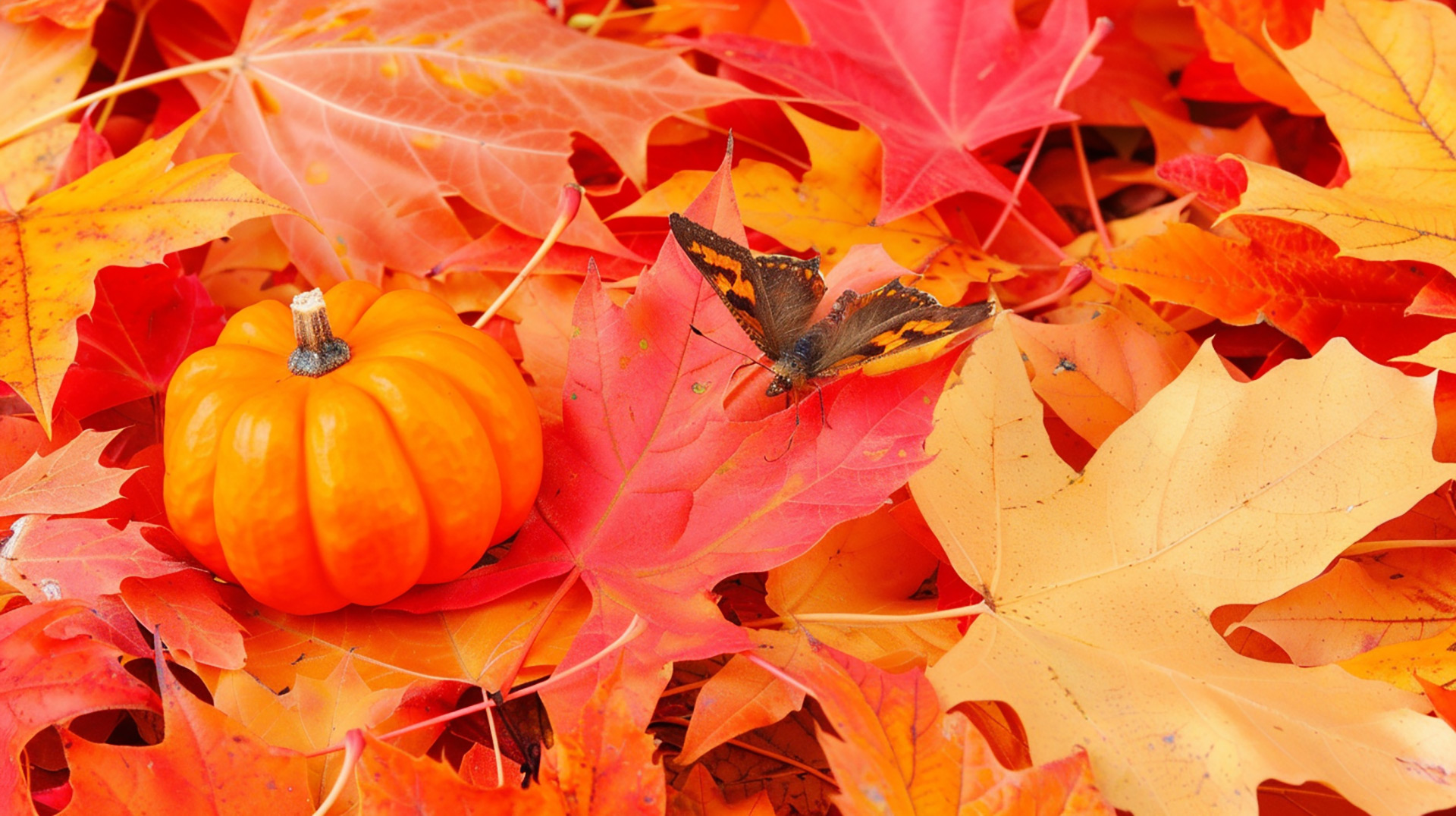 Cozy Fall Pumpkin Harvest: HD AI Image Wallpaper