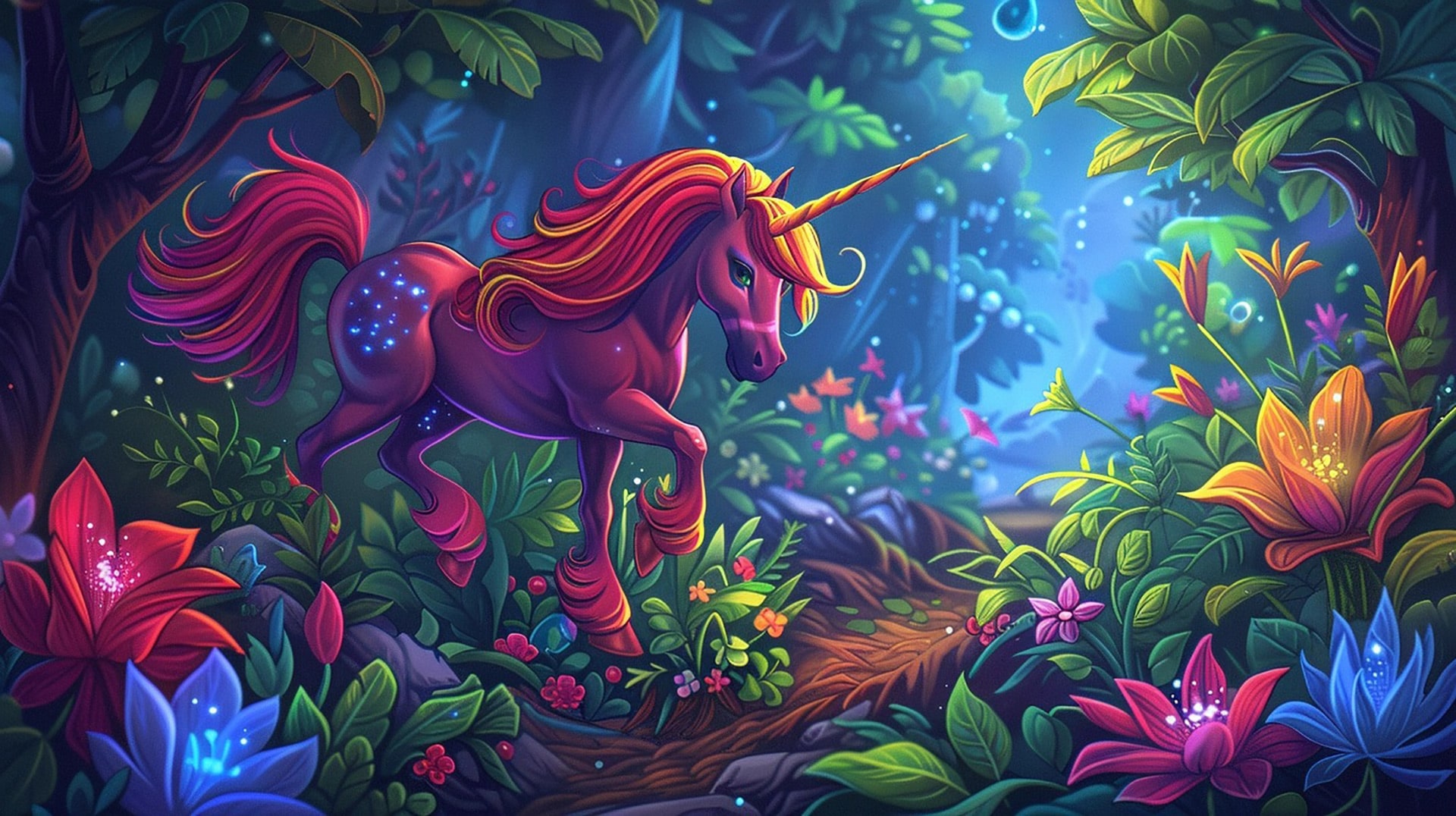 Mystical Marvel: 8K Fantasy Unicorn Desktop Wallpaper