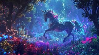 Mythical Majesty: 4K Wallpaper of Fantasy Unicorn