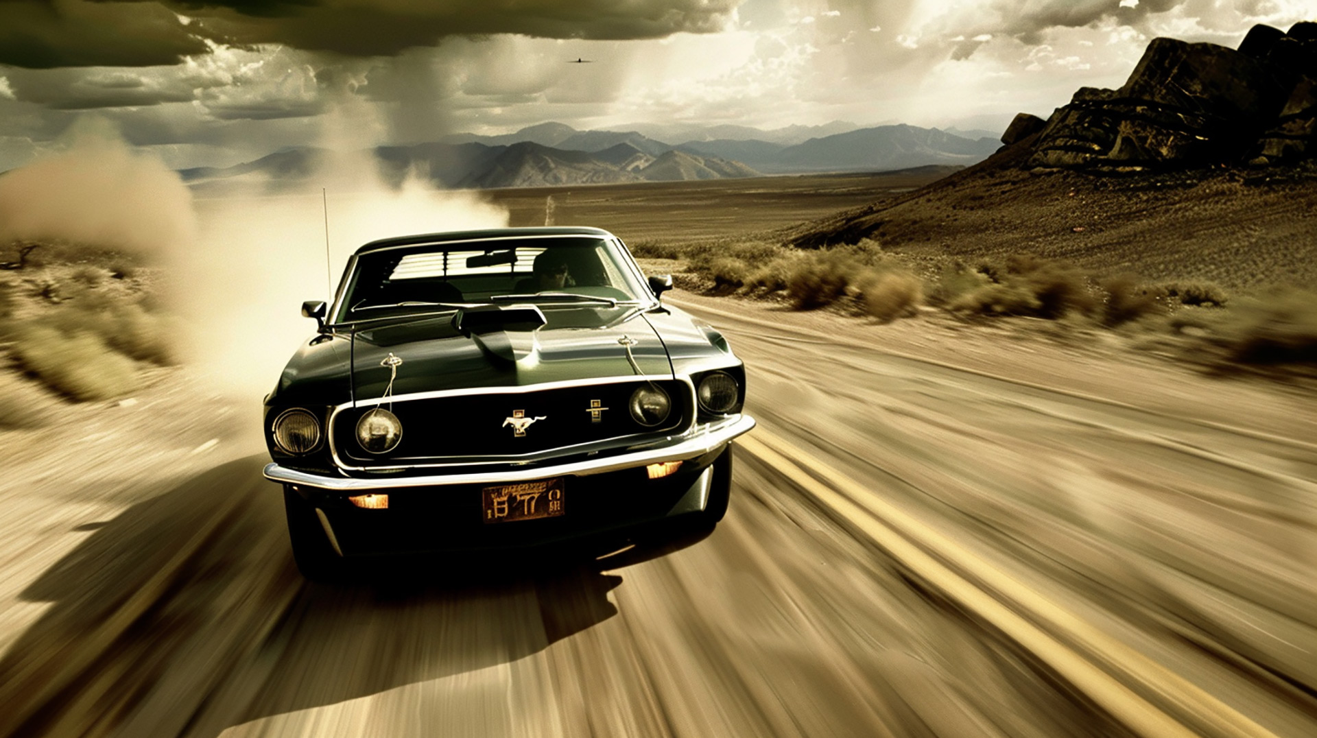 Classic Ford Mustang AI Wallpaper in 1920x1080