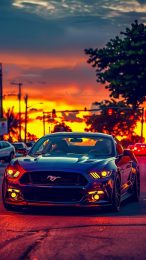 Ford Mustang Night Drive AI Mobile Wallpaper