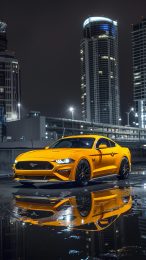 Ford Mustang Convertible Mobile AI Wallpaper