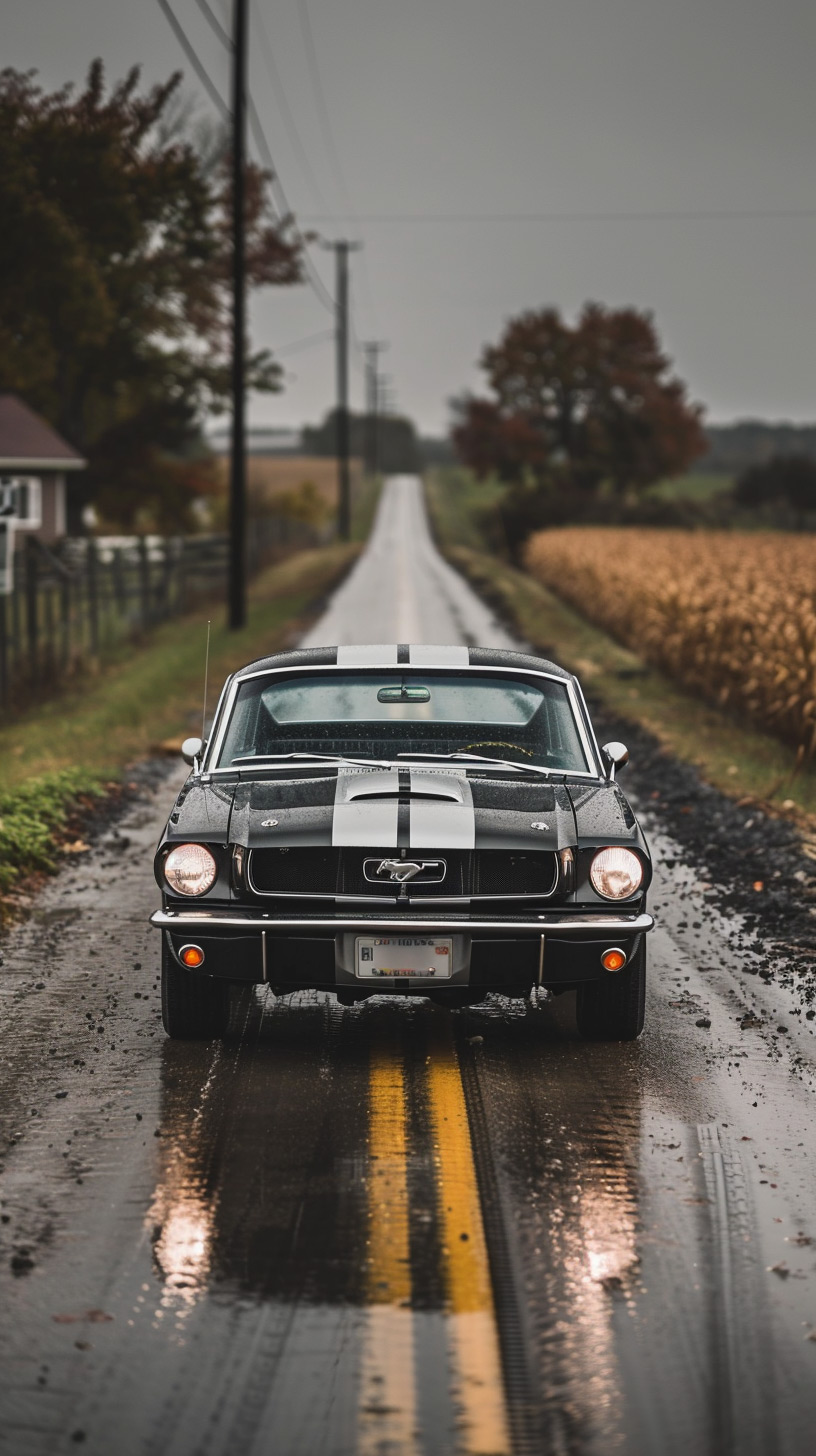 Ford Mustang Race Track Mobile Wallpaper