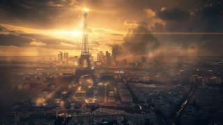 Pixelated Paradigm: 4K Desktop Background of Future Paris