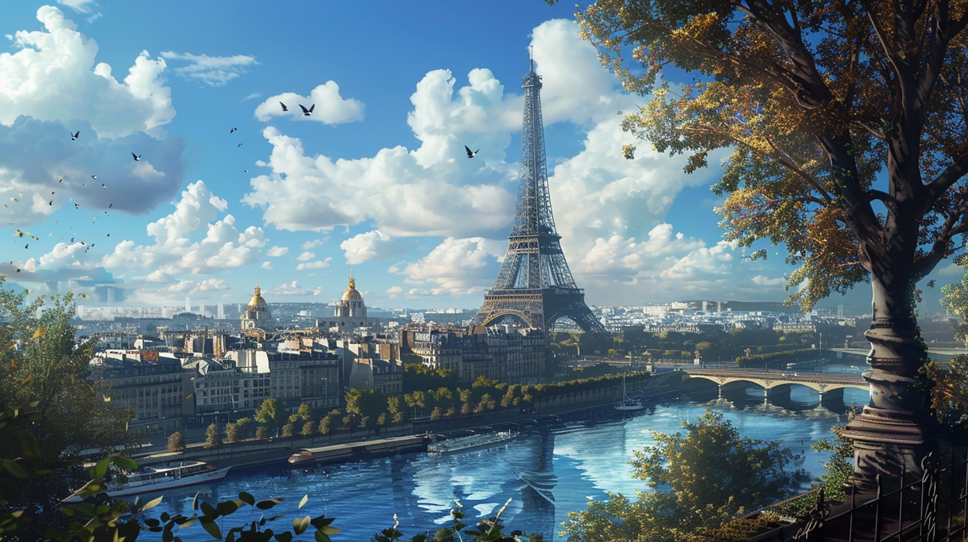 Digital Dreams: HD Wallpaper of Future Paris City