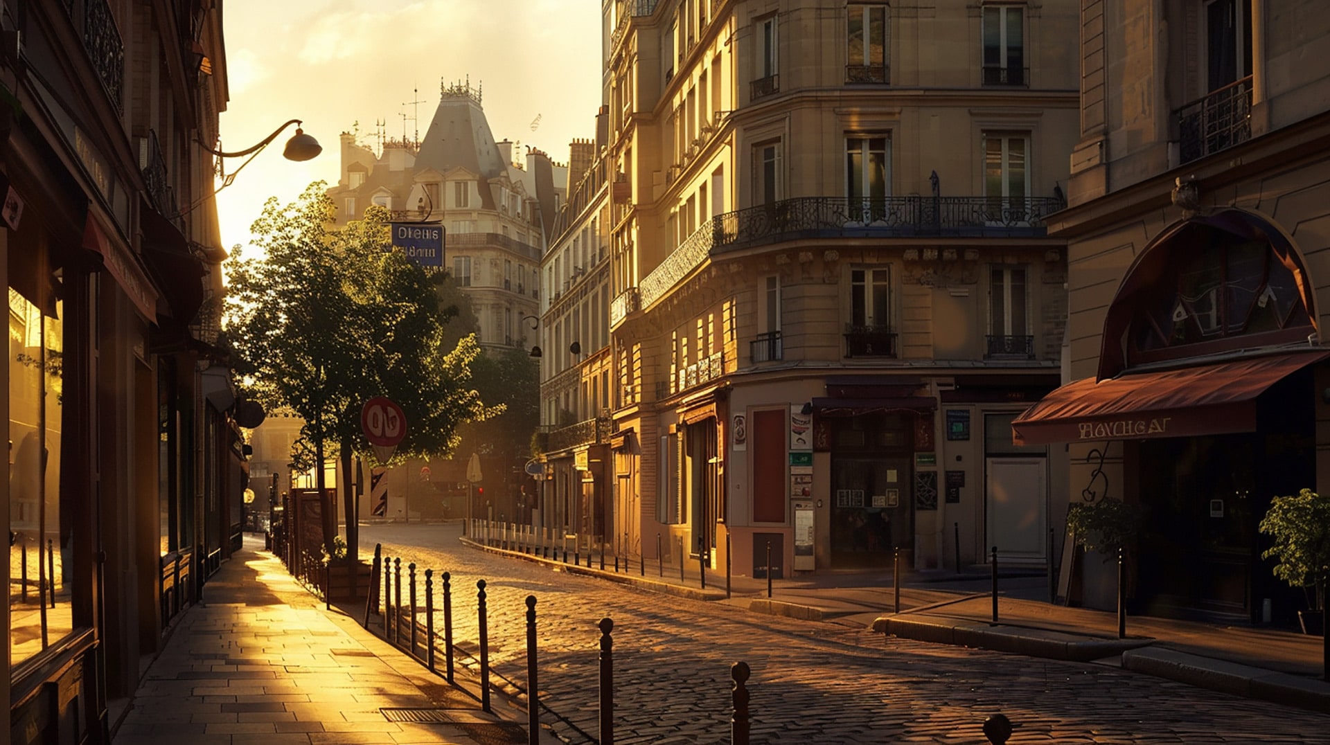 Neon Horizon: Digital Wallpaper of Daytime Paris