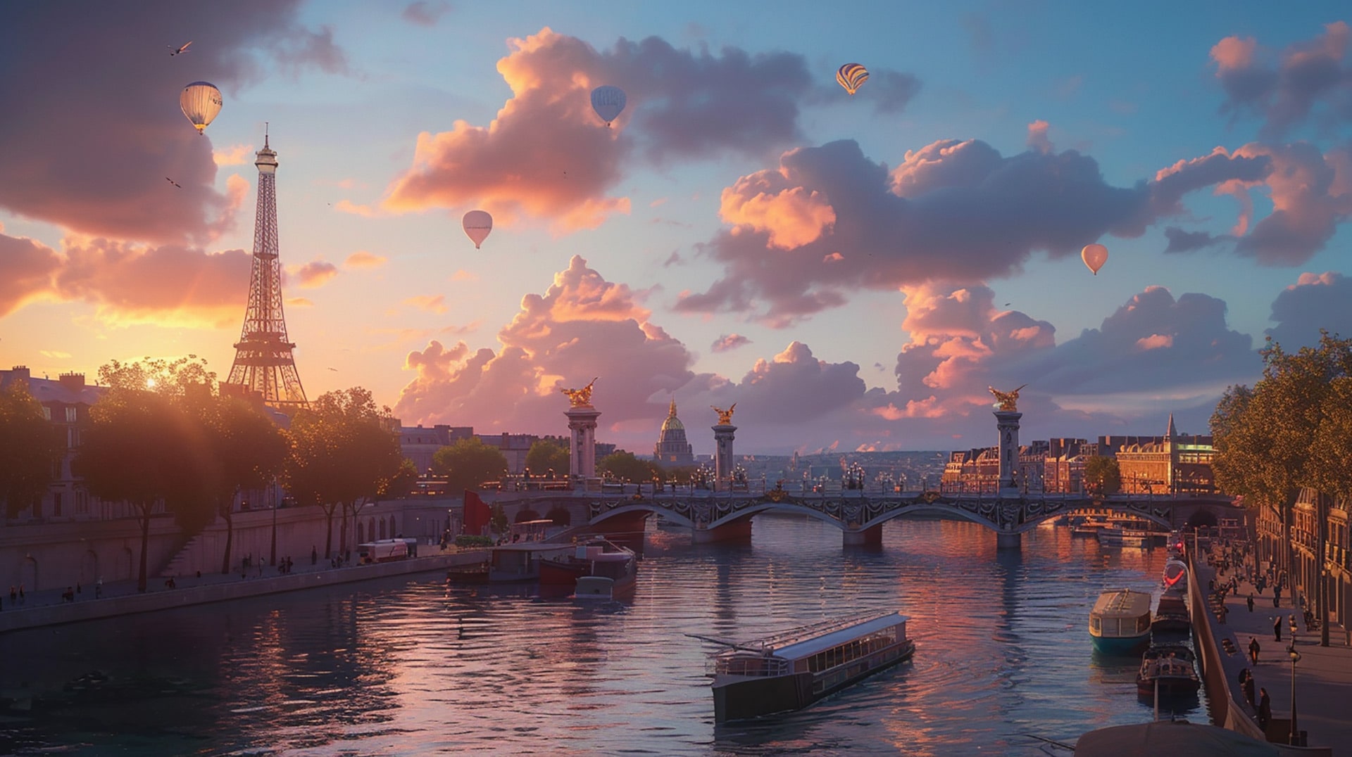 Neo-Parisian Beacon: 4K Wallpaper of Futuristic Eiffel Tower