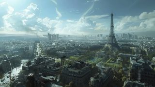 Digital Battlefield: HD Wallpaper of War-Torn Paris