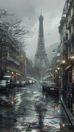 Digital Dreams: HD Mobile Wallpaper of Future Paris City