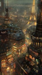 Virtual Valley: HD Mobile Wallpaper of Futuristic Paris Skyline