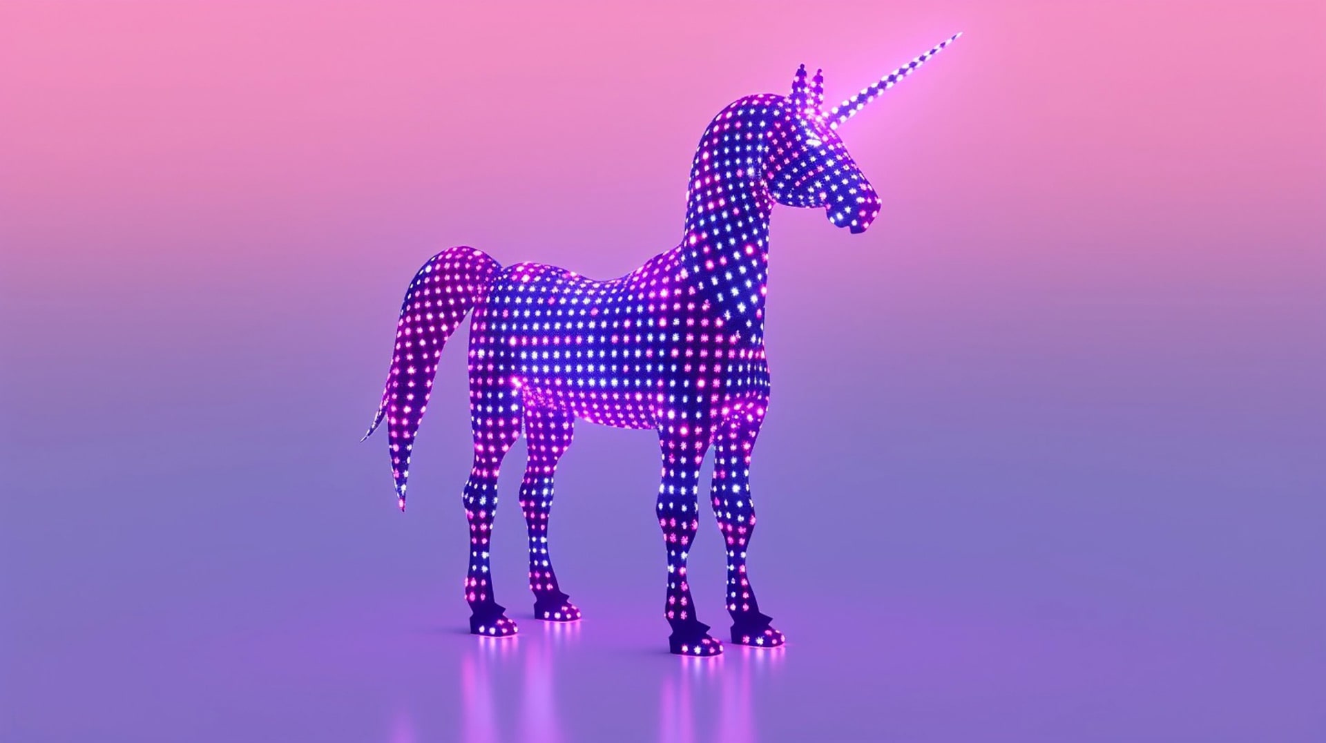 Techno-Themed Tranquility: Digital Wallpaper of Futuristic Unicorn