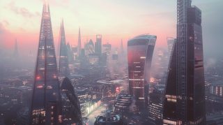 Neo-London Nights: 4K Wallpaper of Futuristic City