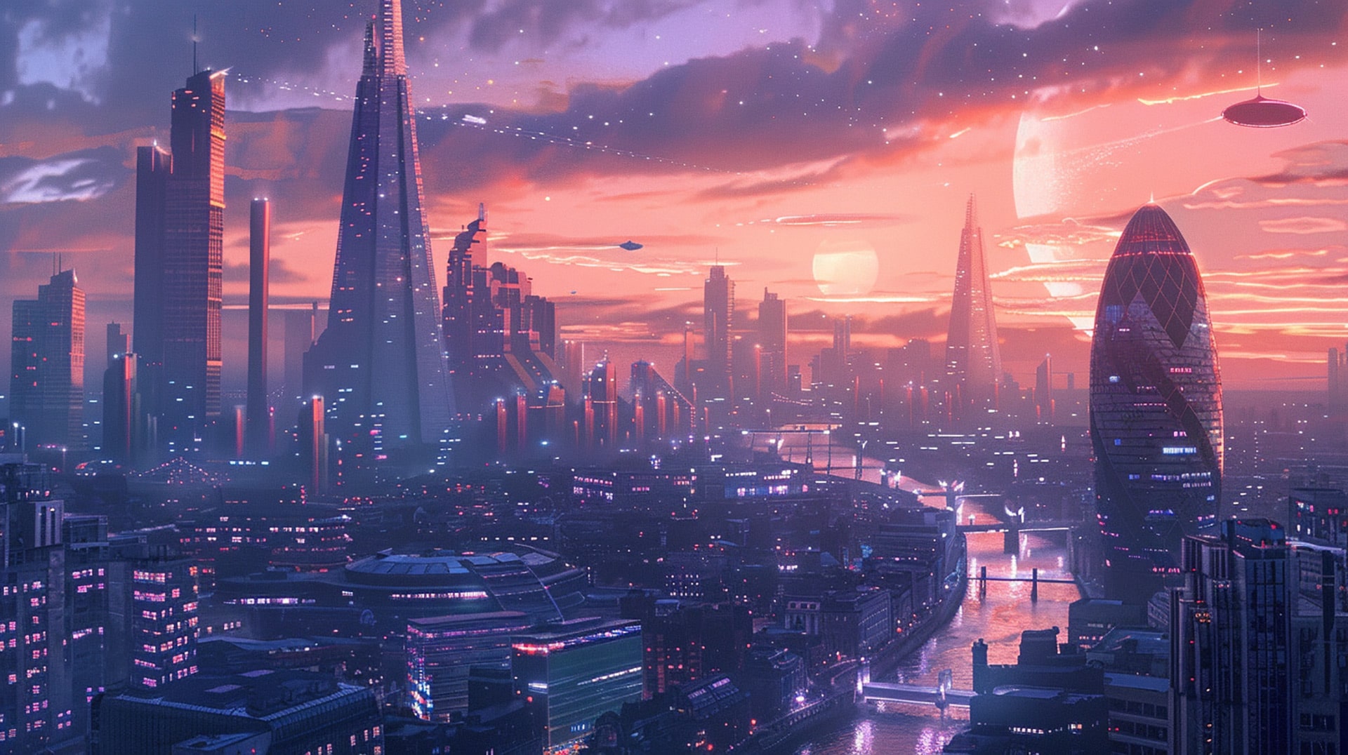 Digital Dreamland: London City AI Image Wallpaper