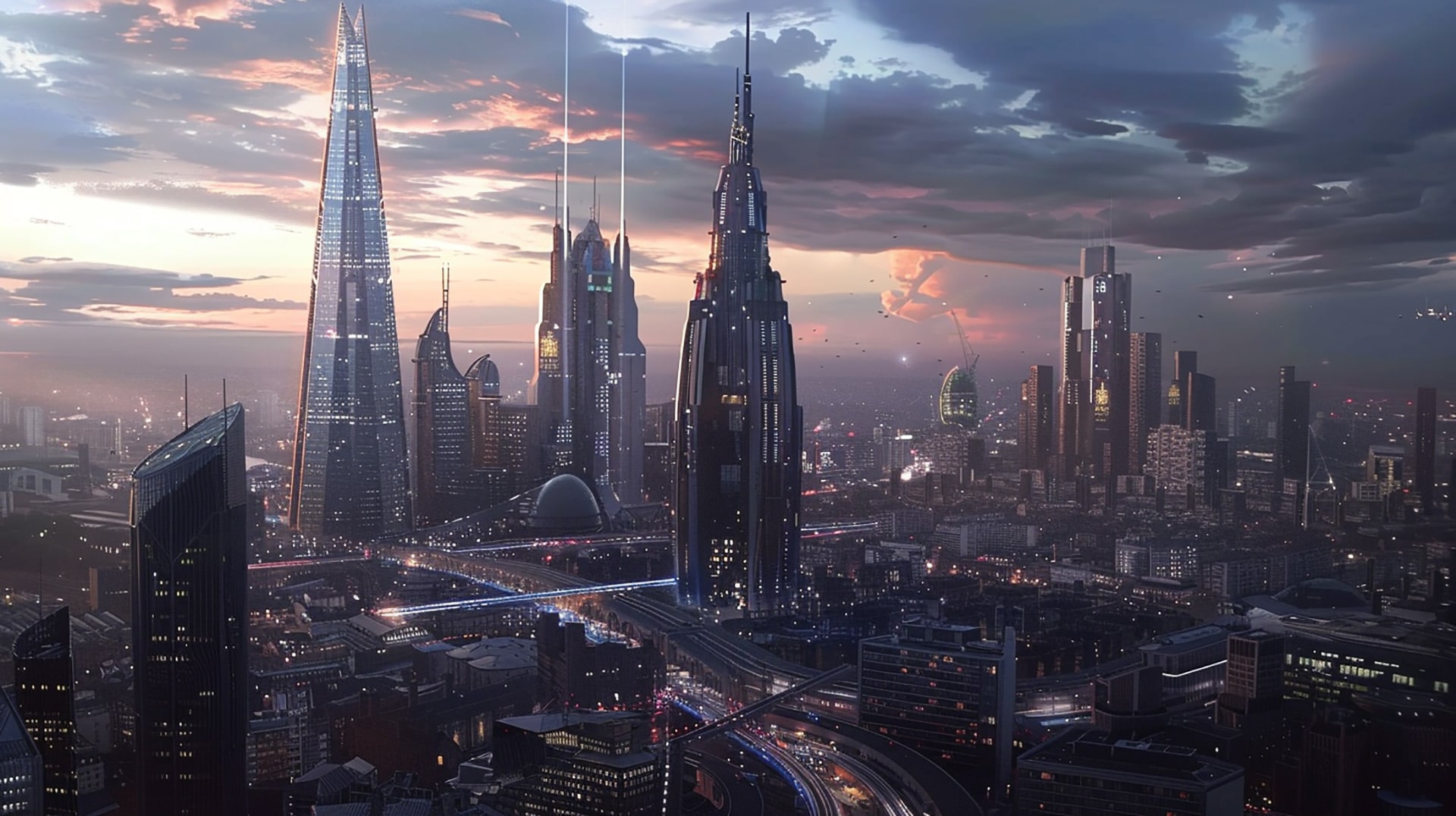 Techno Metropolis: HD Wallpaper of Futuristic London City