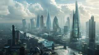 Virtual Victorian Vision: HD Wallpaper of Futuristic London