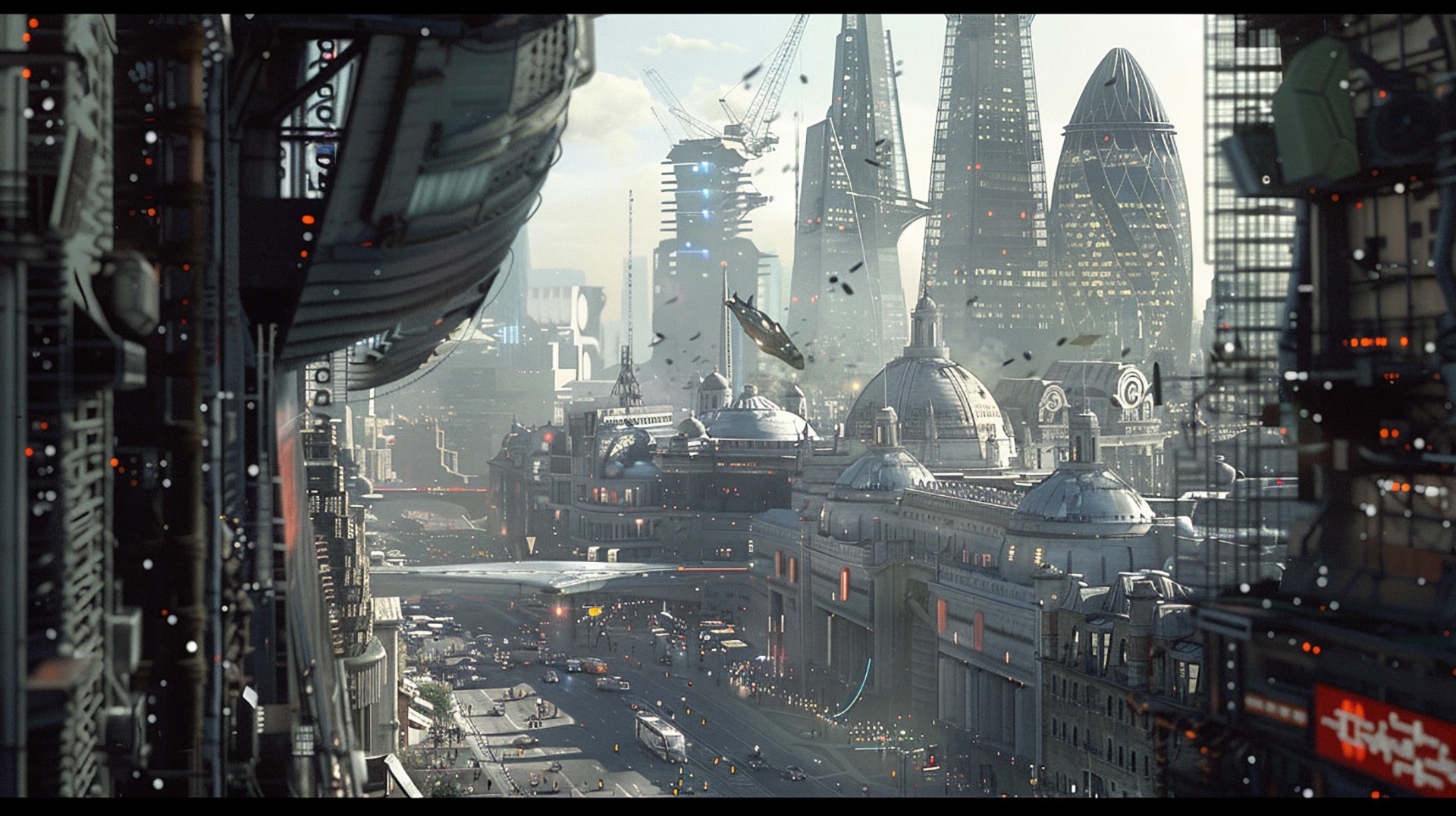 Cyber Cityscape: 8K Desktop Wallpaper of London