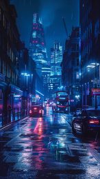 Techno Twilight: London City Night Mobile Wallpaper