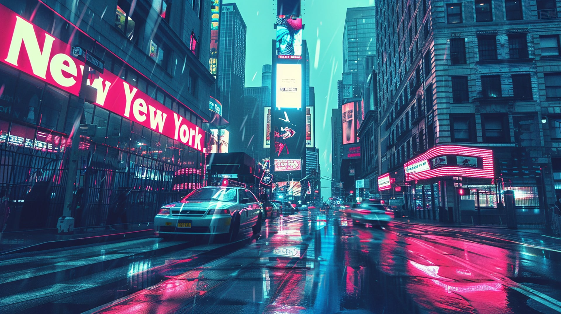 Digital Downtown: 4K Wallpaper of Future New York