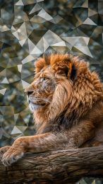 Modern Geometric Lion Design for Mobile