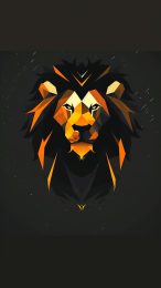 Abstract Geometric Lion iPhone Wallpaper