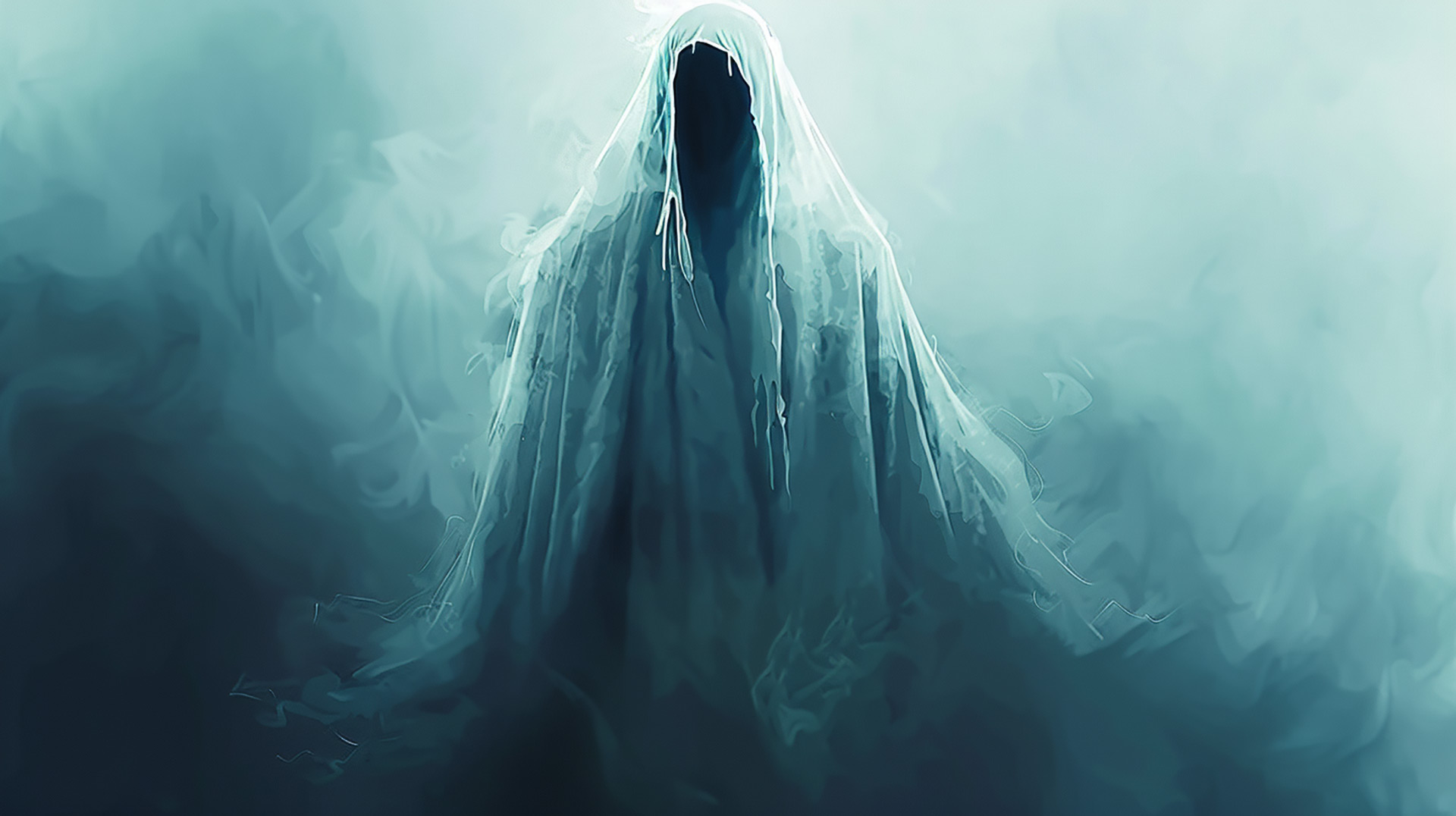 Vintage Aesthetic Ghost Face Illustration