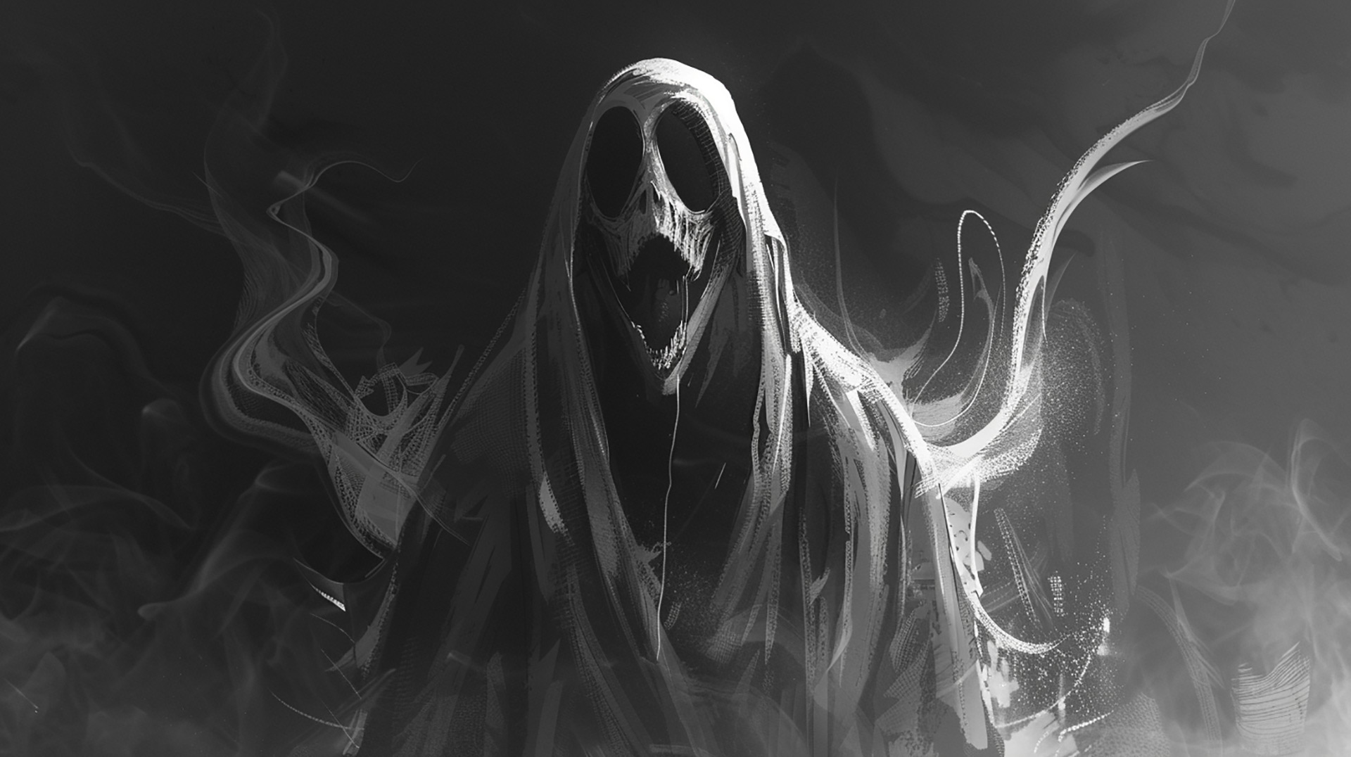 Spine-Chilling Ghost Face Portrait