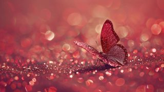 Blush Glitter: Pink Butterfly Wallpaper For Desktop