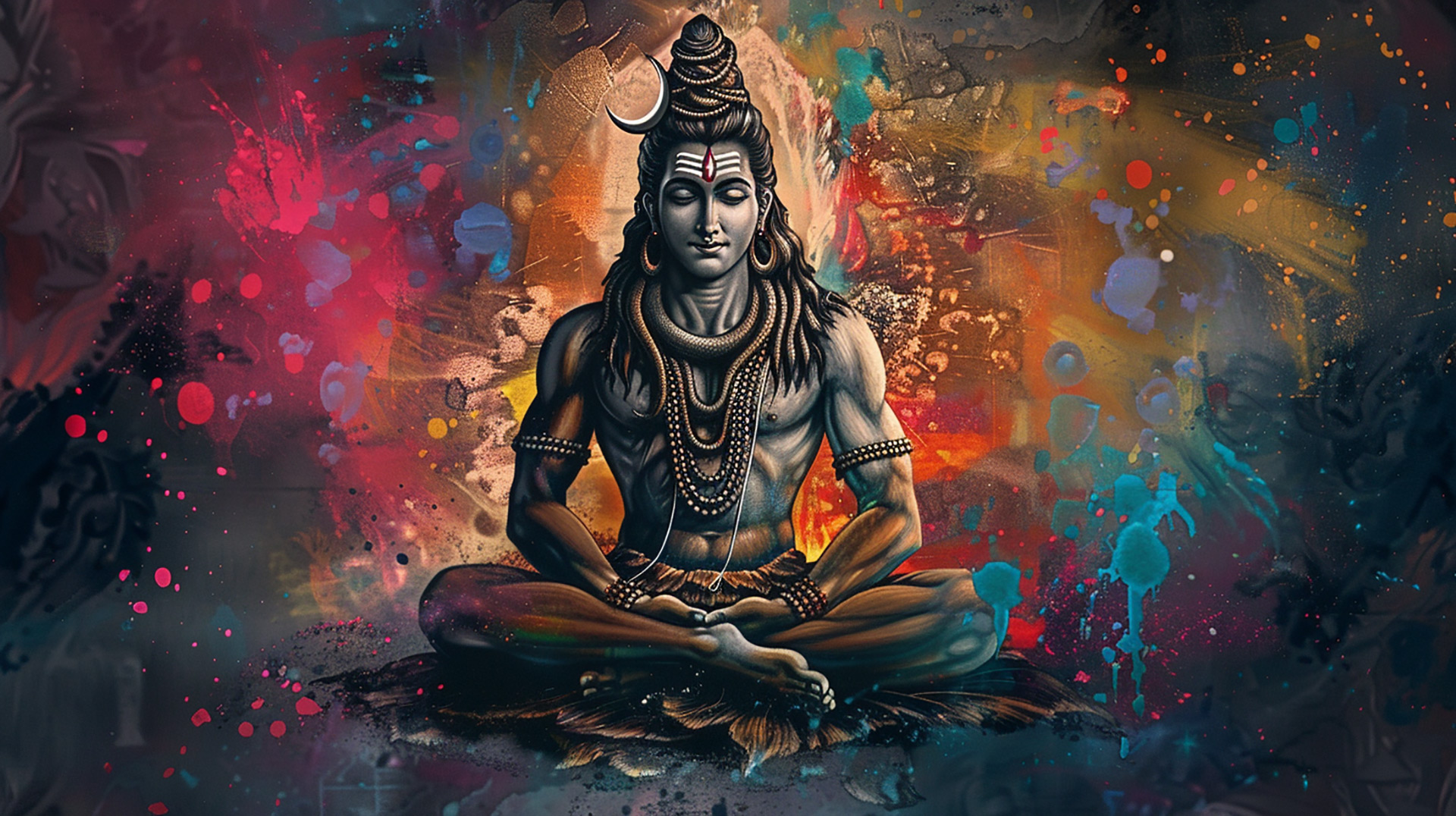 Shiva's Serenity: Digital Art Reflecting the Tranquil Meditative State of the Hindu God