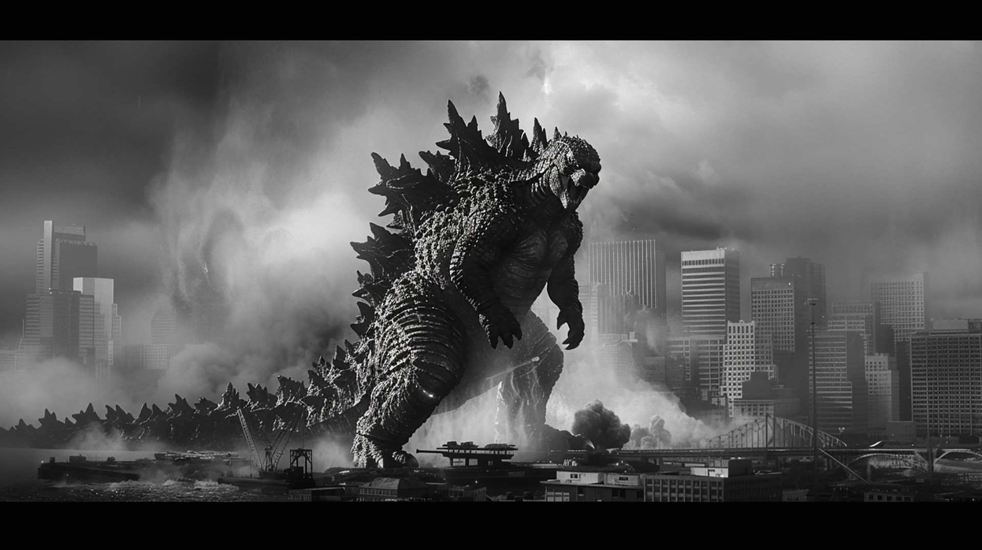 Godzilla Destroying Buildings Ultra HD Image