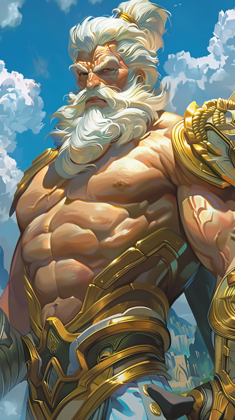 Zeus' Thunder: Mobile Wallpaper Depicting the Might of Zeus