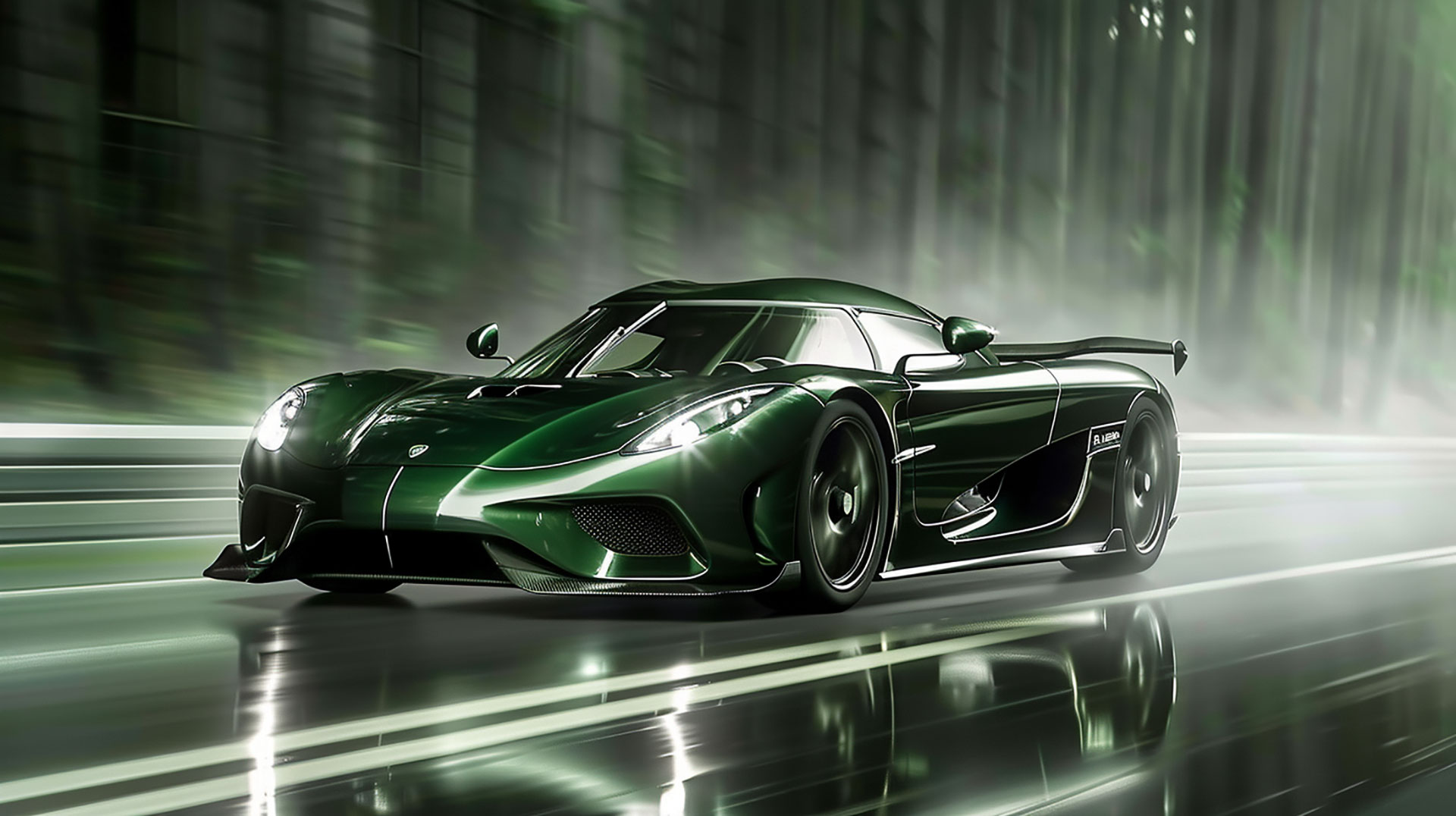 Green Supercar HD Wallpaper: 16:9 Aspect Ratio