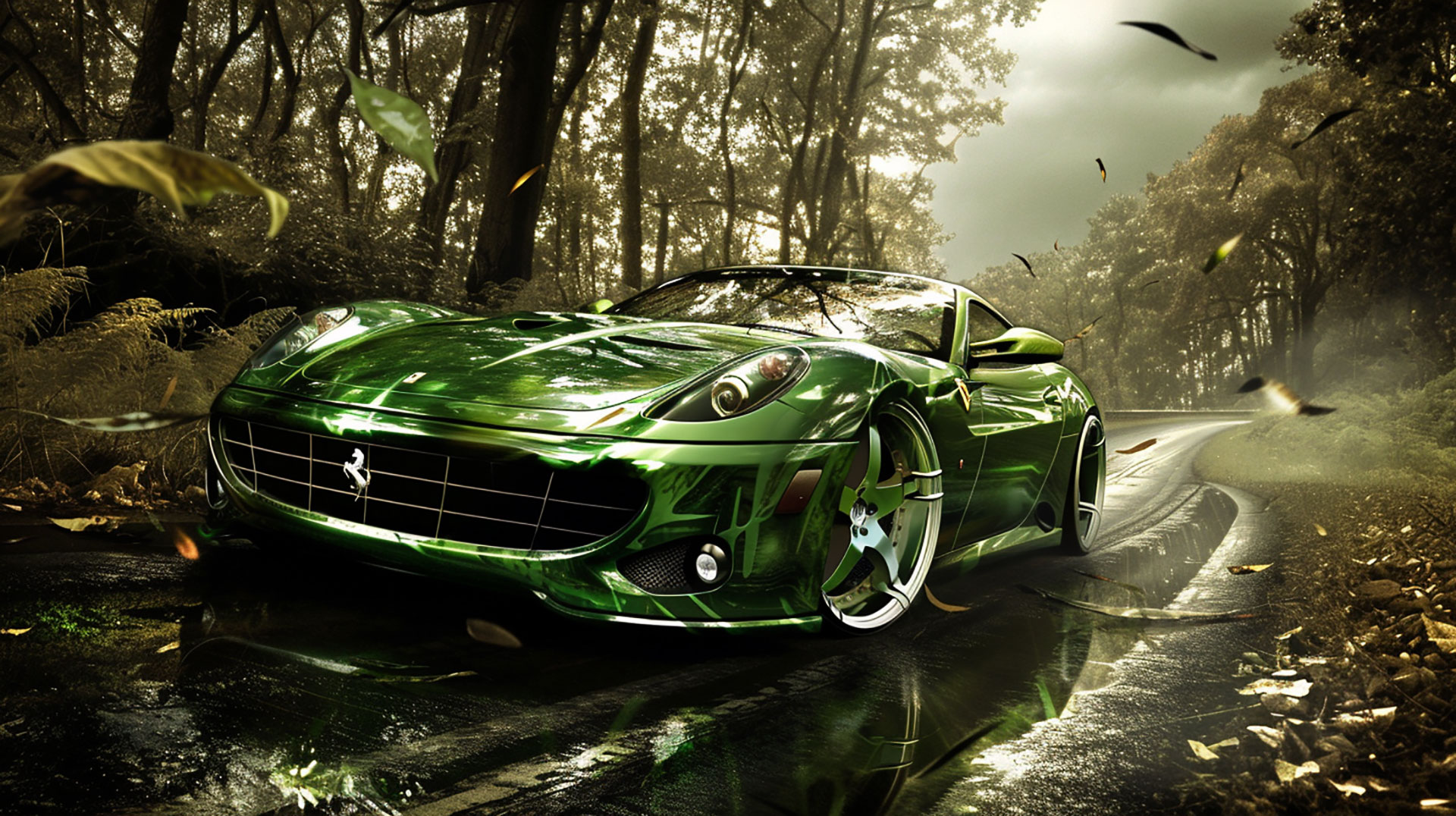 4K Green Supercar Image: Perfect for Desktop