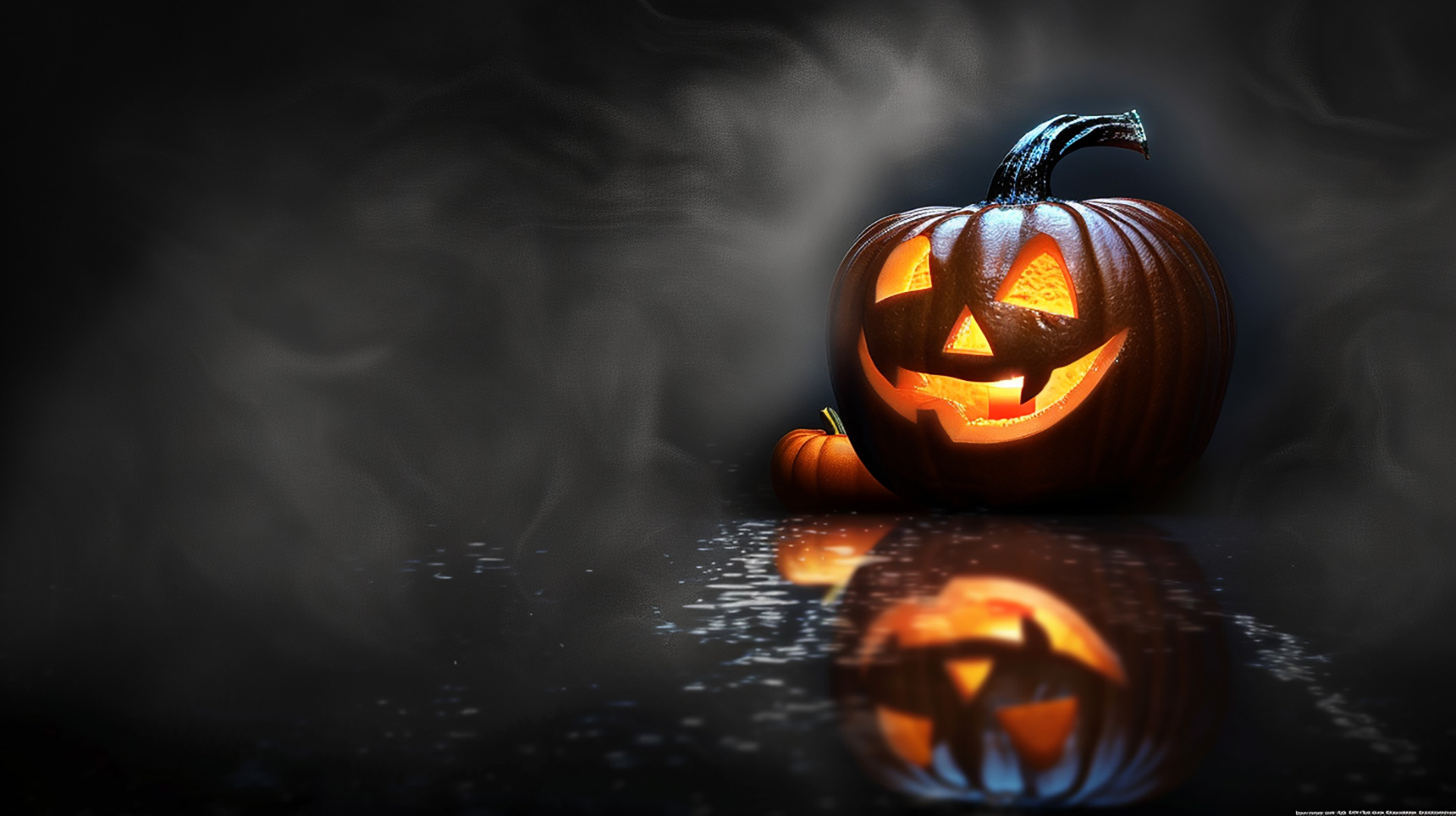 Glowing Halloween Pumpkin Faces: 4K Digital Background