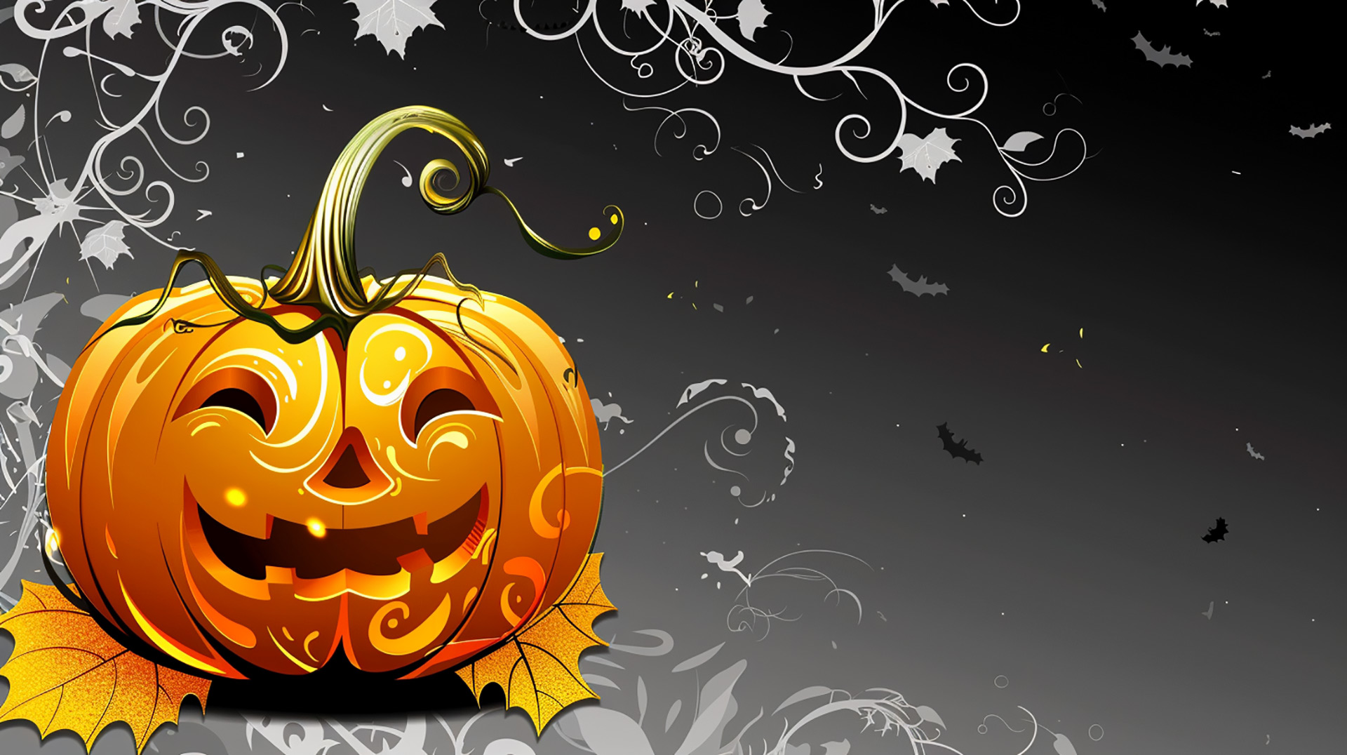 Scary Halloween Pumpkin Display: 16:9 AI Image