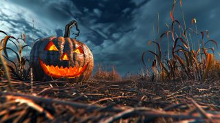 Spooky Halloween Pumpkin: HD AI Image Wallpaper