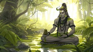 Cheerful Lord Shiva: Digital Background for PC