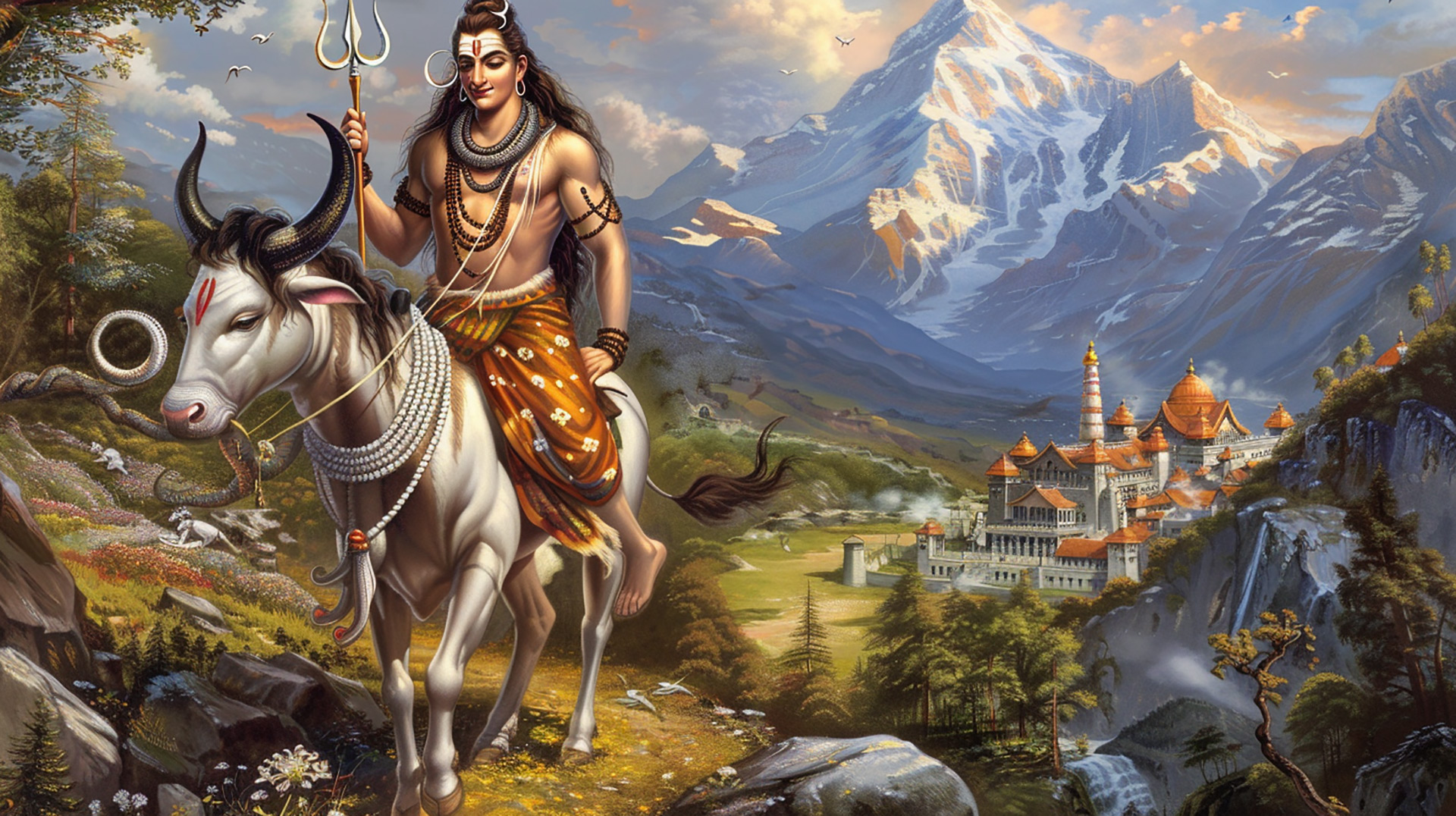 Lord Shiva in Happiness: Free HD Digital Background