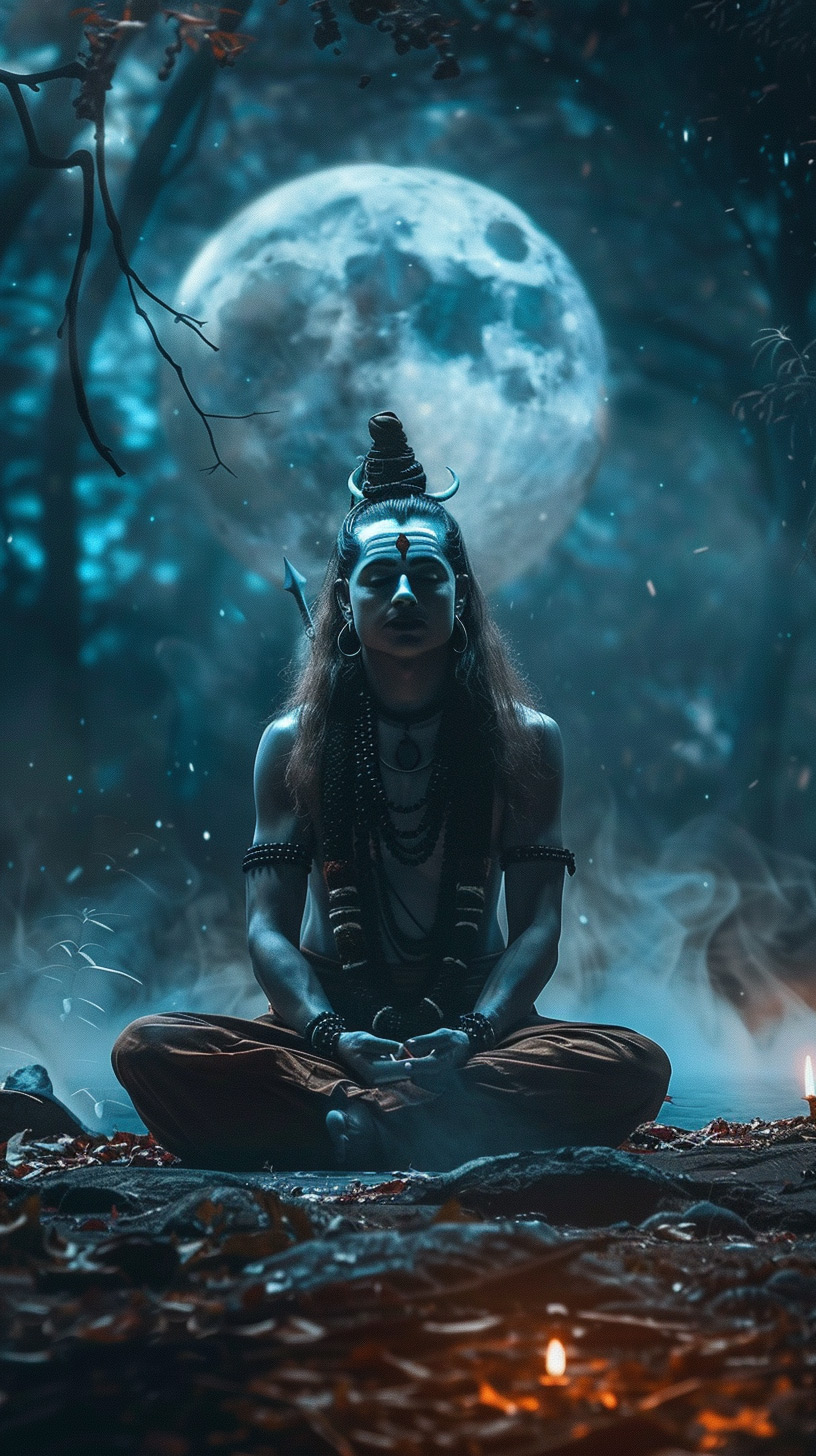 Blissful Lord Shiva: 4K Mobile Screen