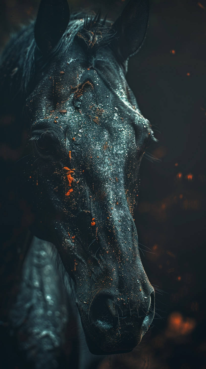 Horse Close-Up Portrait: Detailed iPhone Wallpaper