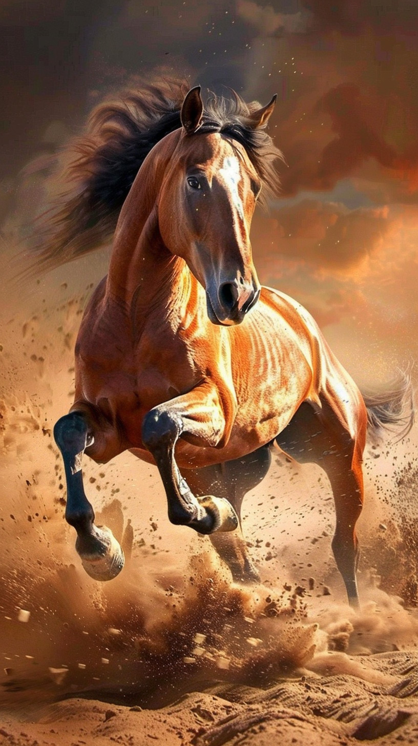 Galloping Horse Animation: Dynamic Mobile Wallpaper