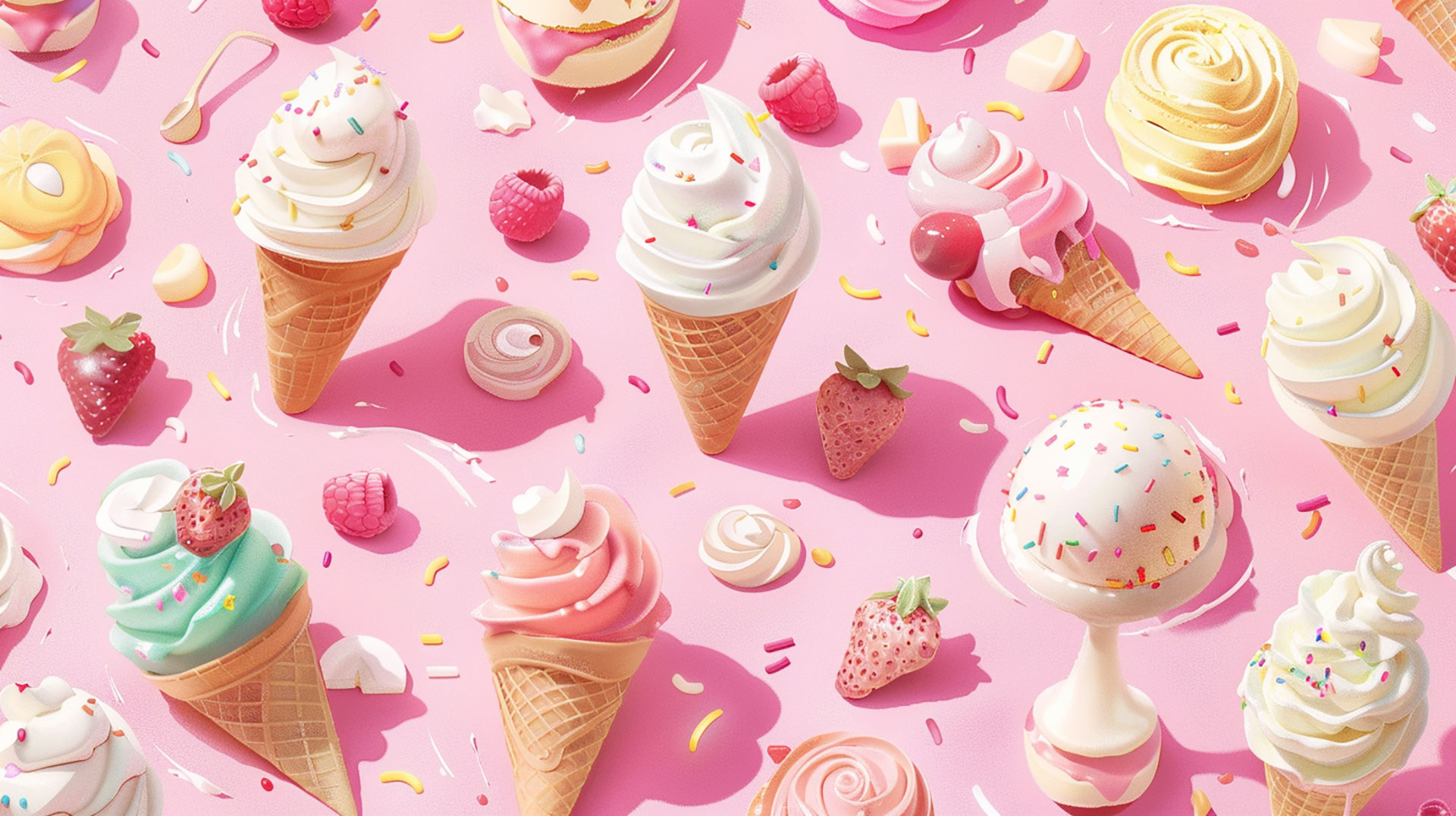 Flavorful Fun: Ice Cream AI Digital Wallpapers