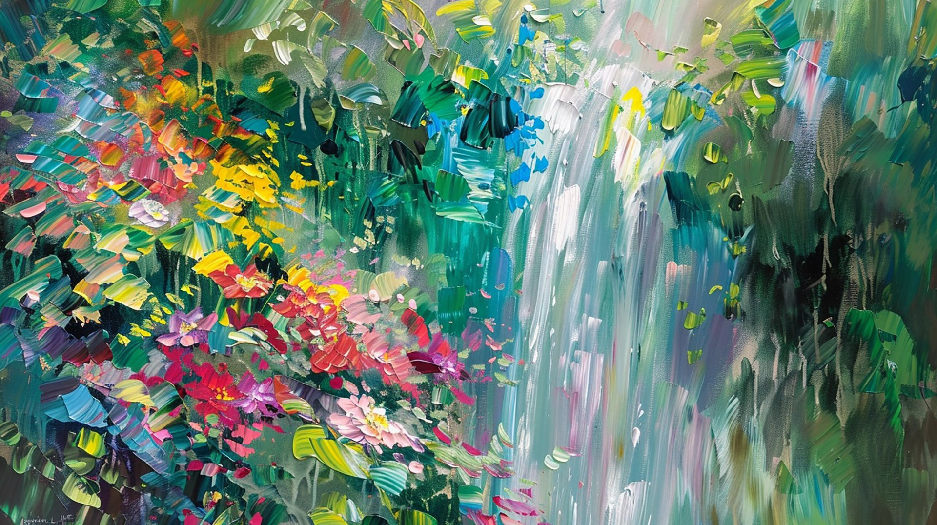 Impressionist Jungles: Vibrant Painting Wallpapers in 1920x1080