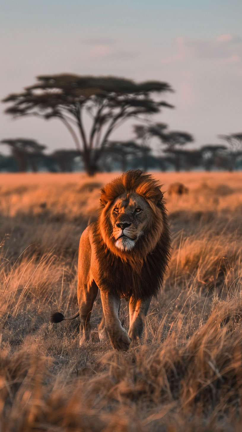 Lion King Majesty in the Savanna