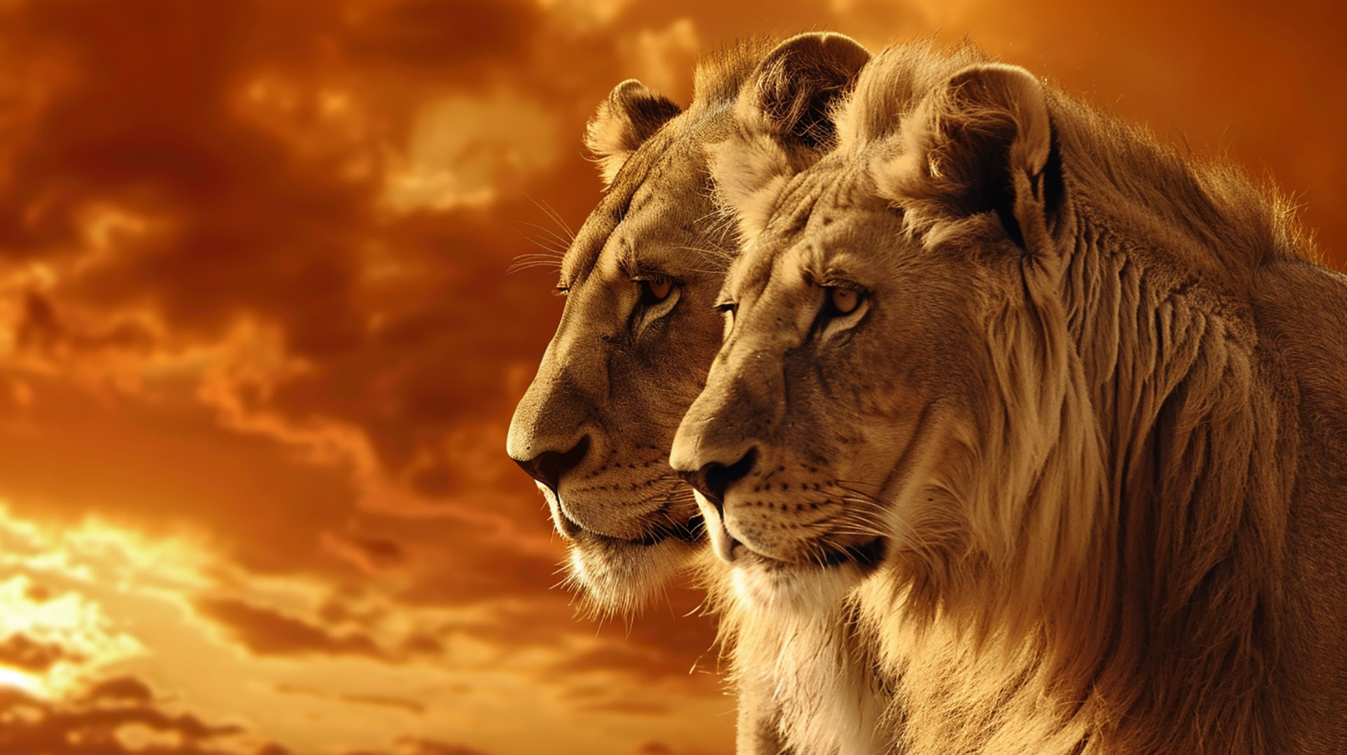 Romantic Lions in 4k HD Wallpaper